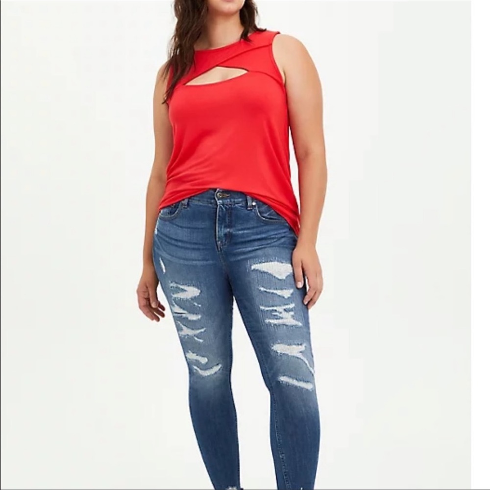 Super Soft Red Cut Out Tank